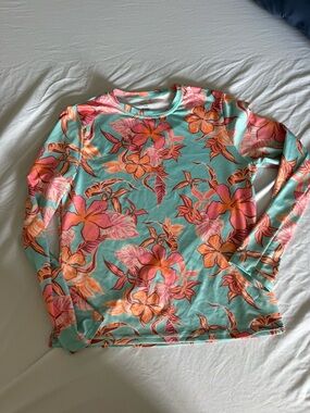 Roxy Floral Swim Top in Mint, Pink, Orange
